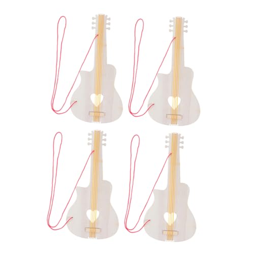Toddmomy 4 Stück Teiliges DIY Holz Gitarren für Malen und Basteln Fördert Musikalisches Lernen und Kreative Aktivitäten aus Robustem Holz Kinderfreundliches Design Vielseitig Einsetzbar von Toddmomy
