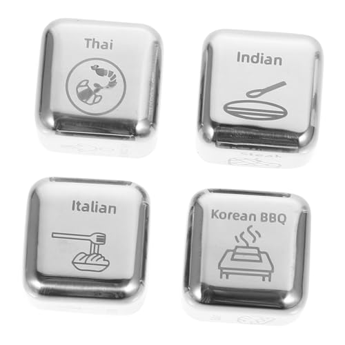 Toddmomy 4 Stück Teiliges Food Decision Dice Verstellbare Essenswürfel mit Austauschbaren Motiven Kompakt und Langlebig für Dinner Entscheidungen und Kreative Mahlzeitenauswahl von Toddmomy