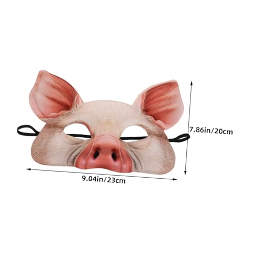 Toddmomy 4 Stück Teiliges Halbgesichts Schweinemaske für Halloween Fasching Party Atmungsaktive Bequeme Tiermaske als Lustiges Cosplay Kostüm Zubehör von Toddmomy