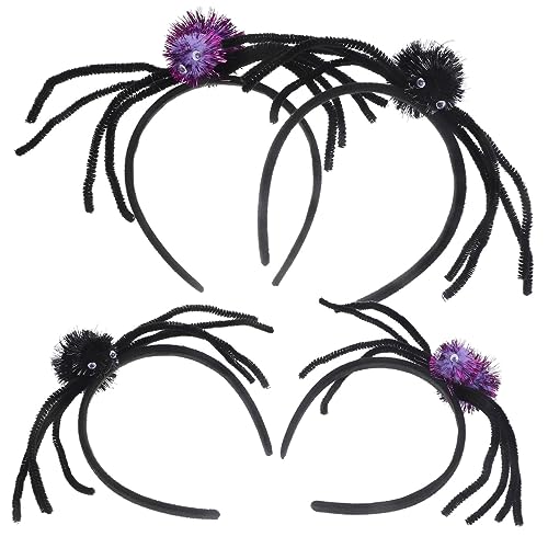 Toddmomy 4 Stück Teiliges Halloween Stirnband Spinnen Haarreifen Schwarz Leicht und Verstellbar als Party und Foto Requisite für Halloween Kostüm und Karneval von Toddmomy