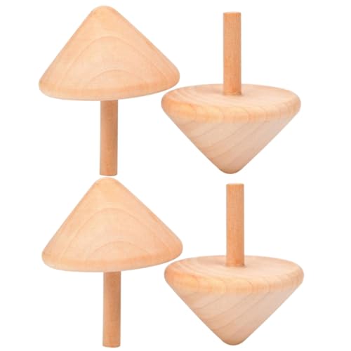 Toddmomy 4 Stück Teiliges Holz kreiselspielzeug für Traditioneller Handbetriebener Gyro Leichtes Interessantes Tischspielzeug Feinmotorik und Eltern Junge Mädchen aktivitäten von Toddmomy
