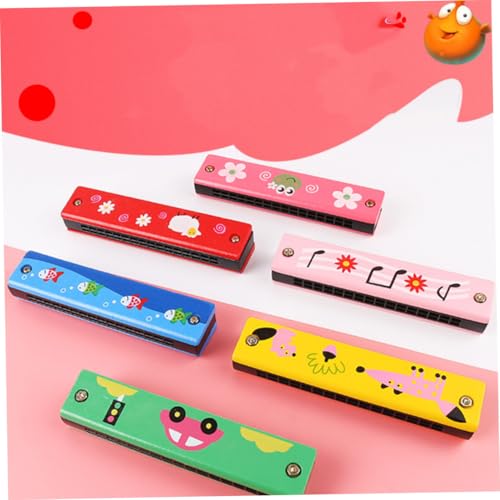 Toddmomy 4 Stück Teiliges Holzharmonika Löchern Zweireihig Pädagogisches Musikinstrument für Fördert Sensorische Fähigkeiten und Eltern Junge Mädchen Kommunikation Bunte Muster Glatte von Toddmomy