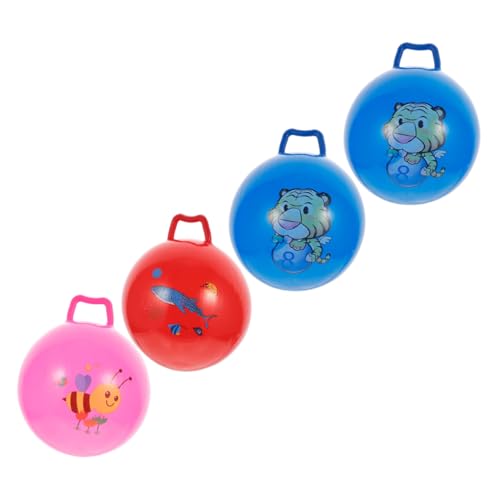 Toddmomy 4 Stück Teiliges Hüpfbälle mit Griff Aufblasbar Robust für Outdoor Indoor Balance Training für Mädchen Jungen von Toddmomy