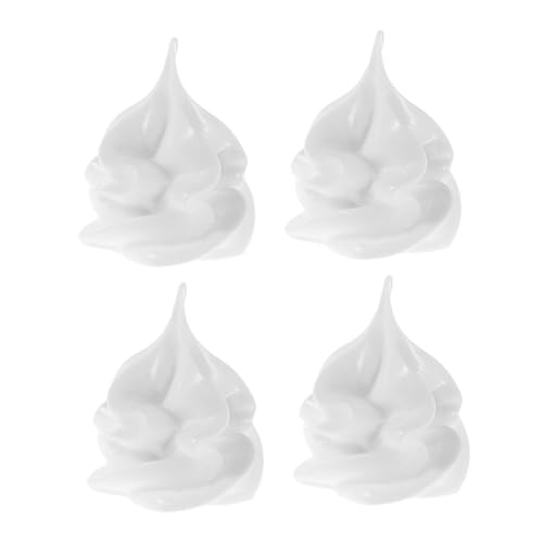 Toddmomy 4 Stück Teiliges Künstliche Eiscreme Kugeln Realistische Deko Eiscreme Modelle für Küchen Schaufenster und Partydekoration Weiß Künstliches Dessert Food Attrappe von Toddmomy