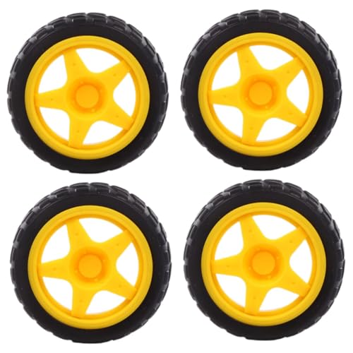Toddmomy 4 Stück Teiliges Kunststoff Radachsen für Spielzeugautos Universelle Gummiräder für Rc Auto Roboter und Modellbau Langlebig Stabil und Präzise Steuerung für DIY Ersatzteile von Toddmomy