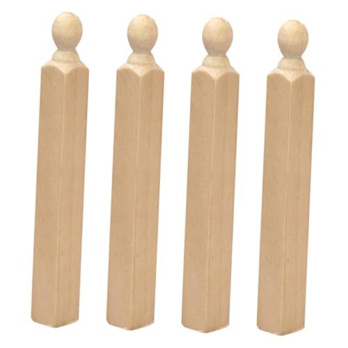 Toddmomy 4 Stück Teiliges Mini Holzsäulen für Puppenhaus Treppen DIY Zubehör Glatte Oberfläche Sicher zum Bemalen und Basteln Puppenmöbel Dekoration für Miniaturhäuser von Toddmomy