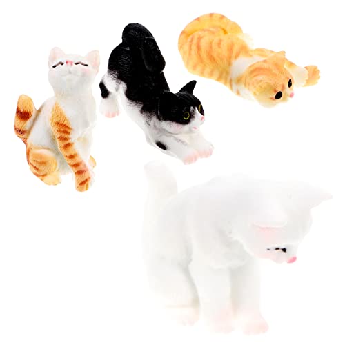 Toddmomy 4 Stück Teiliges Mini Katzenfiguren aus Resin Niedliche Katzenornamente für Garten Tisch und Auto Kreative Deko für Bonsai Landschaften Langlebig und Stabil von Toddmomy