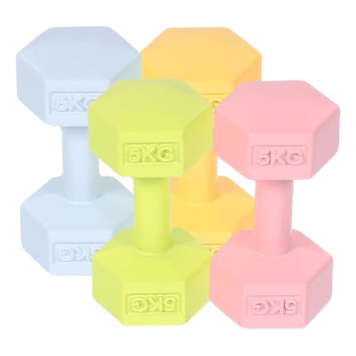 Toddmomy 4 Stück Teiliges Miniatur-Dumbbell Puppenhäuser Realistische Mini Hanteln in Grün Blau Gelb Kompakte Gym-Accessoires für Kreative Spiel Dekorszenen von Toddmomy