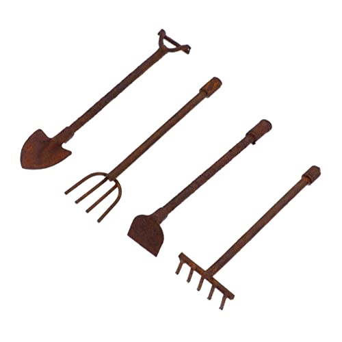 Toddmomy 4 Stück Teiliges Miniatur Gartenwerkzeug Set Retro Stil Mini Schaufel Harke Puppenhaus Zubehör für Micro Landscape Decor und Miniature Garden Tools von Toddmomy