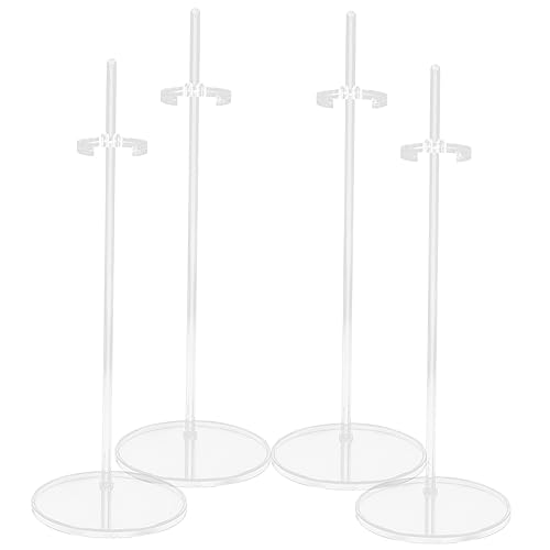 Toddmomy 4 Stück Teiliges Puppenständer Transparenter Kunststoff Puppenhalter Stabiler Displayständer für Puppen Praktische Halterung für Sammler und Spieler von Toddmomy