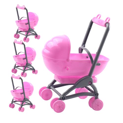 Toddmomy 4 Stück Teiliges Puppenwagen Zubehör Realistische Babywagen Spielzeugteile Rosa Kinderwagen Möbel für Fantasievolles Rollenspiel Kompatibel mit Puppenwagen und Carriage Toys von Toddmomy