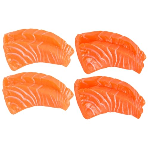 Toddmomy 4 Stück Teiliges Realistisch Simuliertes Lachsfilet aus Langlebigem PVC Naturgetreue Dekoration für Küche Restaurant Schaufenster und Fotorequisiten Nicht Essbar Farbecht und von Toddmomy