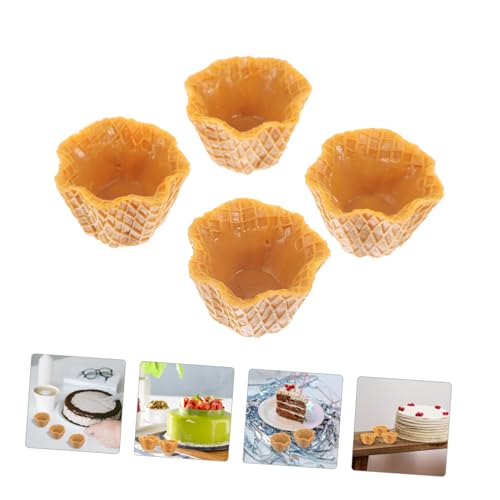 Toddmomy 4 Stück Teiliges Realistische Cupcake Liner Dekorationen Zuverlässige Fotorequisiten für Dessertdisplay DIY Kunsthandwerk und Bühnenauftritte Kleine Filigrane Modelle für von Toddmomy