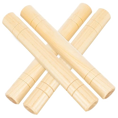 Toddmomy 4 Stück Teiliges Rhythmusstäbe aus Holz für Pädagogisches Musikspielzeug mit Glatter Oberfläche Sicher und Langlebig für Frühes Kreatives Lernen und Rhythmisches Üben von Toddmomy