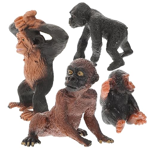 Toddmomy 4 Stück Teiliges Set Realistische Schimpansen Figuren aus Pädagogisches für Dekoartikel und Kreative Lernhilfe für Zuhause Schule und Spielplatz von Toddmomy