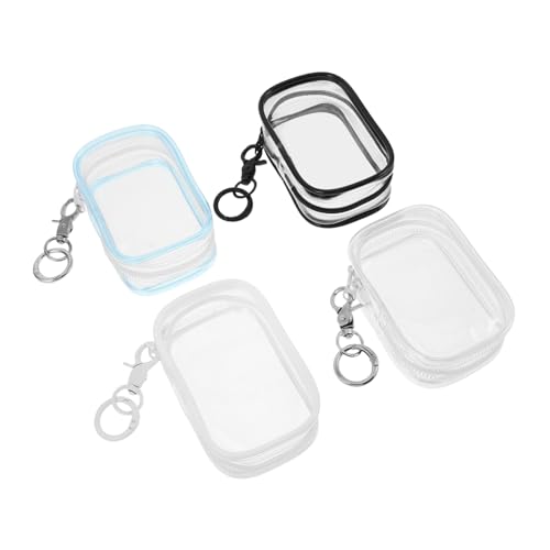 Toddmomy 4 Stück Teiliges Transparentes PVC Sammelfiguren-Display mit Schlüsselanhänger wasserdichte Kleine Aufbewahrungstasche für Puppen Tragbar und Kompakt für Unterwegs in Dunkel Blau von Toddmomy