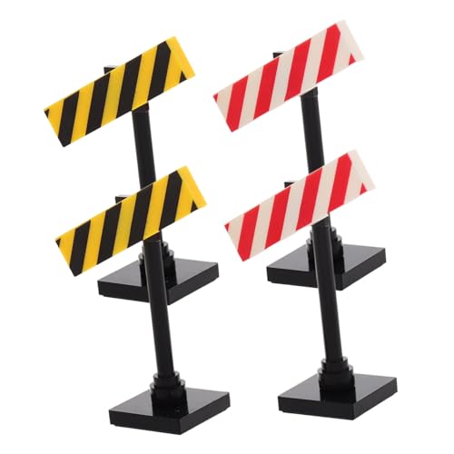 Toddmomy 4 Stück Teiliges Verkehrszeichen Realistische Warnschilder und Straßensperren DIY für Pädagogisches Rollenspiel Verkehrserziehung Detailgetreue Miniaturmodelle von Toddmomy