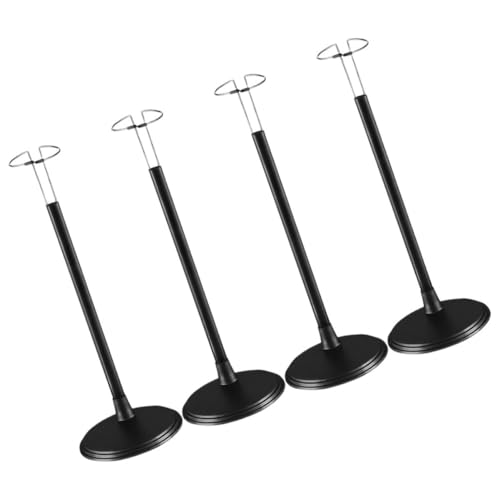 Toddmomy 4 Stück Verstellbarer Puppenständer aus Kunststoff Schwarze Doll Holder mit Clip für Actionfiguren und Stofftiere für Schaufenster und Sammlungen von Toddmomy