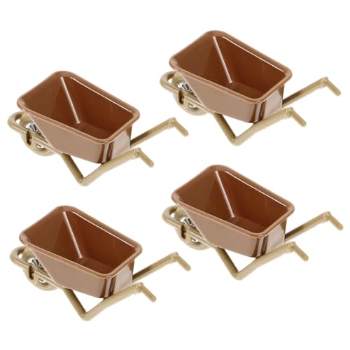 4 Stück Warenkorb-Modell Tischminiaturen backblech sieb hölzern Trinken Spielzeug Miniatur-Schubkarre Mikro-Gartendekore Fee Puppenhaus Kinderwagen Möbel Baby Requisiten Plastik von Toddmomy