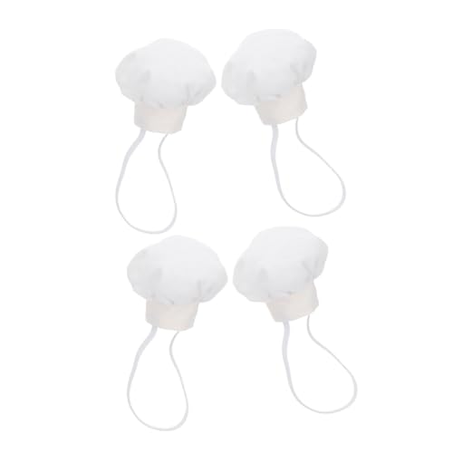Toddmomy 4stücke Mini-kochmützen Für Puppen Weiß Spielzeugpuppenmützen Babypuppenmützen Babypuppenhauben Kleine Kochmützen DIY-bastelmützen Mini-puppenmützen Für Rollenspiele von Toddmomy