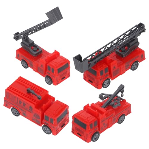 Toddmomy 4 Stück Zurückziehendes Feuerwehrauto Modell Feuerwehrmann Kleinkind Feuerwehrauto Lkws Marmelade Feuerwehrauto Einsatzfahrzeug Feuerwehrauto Spielzeugmotor Kinderspielzeug von Toddmomy