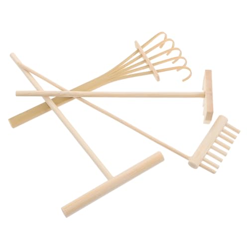 Toddmomy 4 Stücke Mini Zen Garten Set Teiliges Rechenwerkzeug für Sandgarten Dekoratives Miniatur Tool für Büro und Zuhause für Meditation und Feng Shui Dekoration von Toddmomy