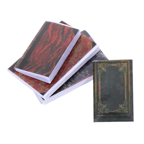 Toddmomy 4 Stücke Miniatur Bücher Für Puppenhaus DIY Mini Bücherregal Zubehör Realistische Buch Modell Mini Haus Tiny Pretend Spielen Spielzeug von Toddmomy