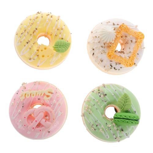 Toddmomy 4 Stücke Simulierte Obst Kuchen Modell Gefälschte Donuts Donut Modell Simulation Dessert Modell Realistische Lebensmittel PVC von Toddmomy