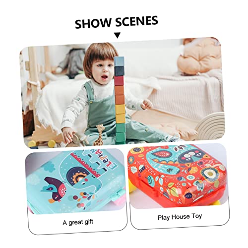 Toddmomy 4 Stücke Spielhaus Auto Trolley Koffer Mini Gepäckkoffer Lernspielzeug Pädagogisches Aufbewahrungsbehälter Simulation Trolley Abs Kunststoff von Toddmomy
