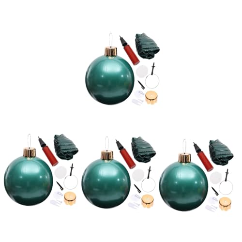 Toddmomy 4 Stück Weihnachtsballons weihnachtliche aufblasbare Balldekoration große Weihnachtskugeln im Freien Weihnachtsdekorationen Luftballons Spielzeuge Urlaub Hüpfburgen Kugeldekoration von Toddmomy