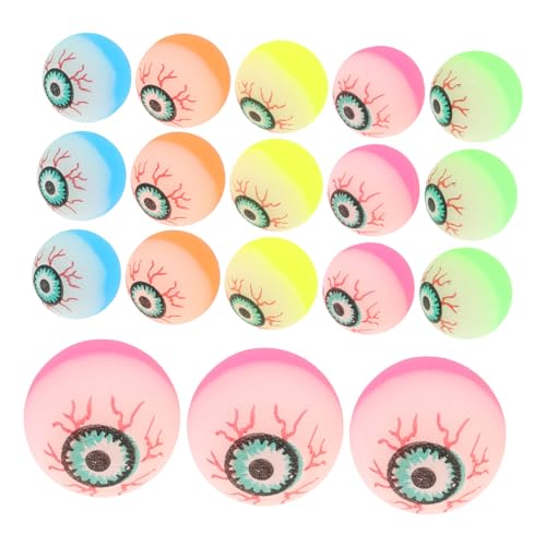 Toddmomy 40 Stück Halloween Hüpfbälle mit Gruseligen Augenmotiv Springball Bunte Mischfarben Partyspielzeug Mitgebsel Kindergeburtstag Dekoration von Toddmomy