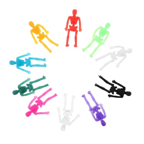 Toddmomy 40 Stück Mini Skelettfiguren aus Weichem TPR Gummi Dehnbare Halloween Deko und Scherzspielzeug für Elastische Stretch-Skulls als Partygeschenke und Klassenzimmerpreise von Toddmomy
