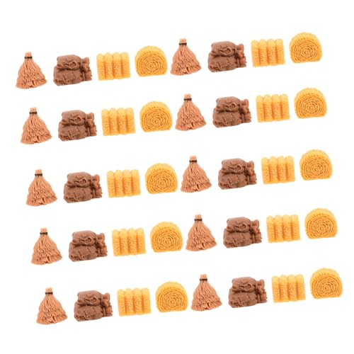 Toddmomy 40 Stück Miniatur Heuballen aus Harz Naturgetreue Mini Strohhaufen Robuste Farm-deko für Puppenhäuser Ecobottle DIY Zubehör Vielseitige Ländliche Figuren für Kreative von Toddmomy