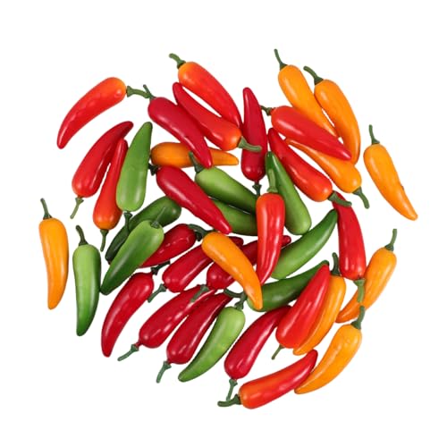 Toddmomy 40 Stück Simuliertes Pepper-Modell Chili- Mini-Chili Chili -Charme Chili-Pfeffer- falsche Paprika künstliche Nahrungsmittel zur Ausstellung Küchenrequisite Polyethylen von Toddmomy
