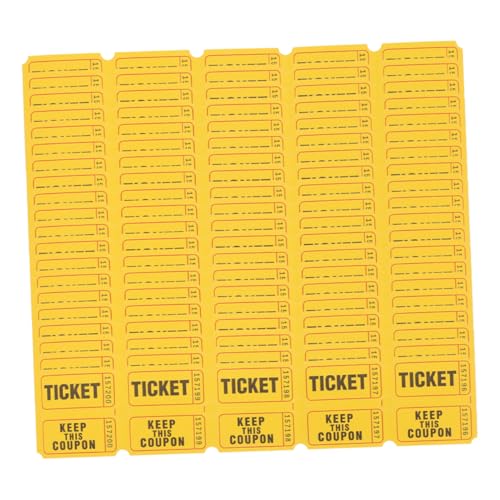 Toddmomy 400 Stück Lose Gerecht Ticket Zulassung Einfügung Party Bunt Golden Eintrittskarten Für Veranstaltungen Ereignisse Geburtstag Vintage-zirkusdekorationen Yellow Papier von Toddmomy