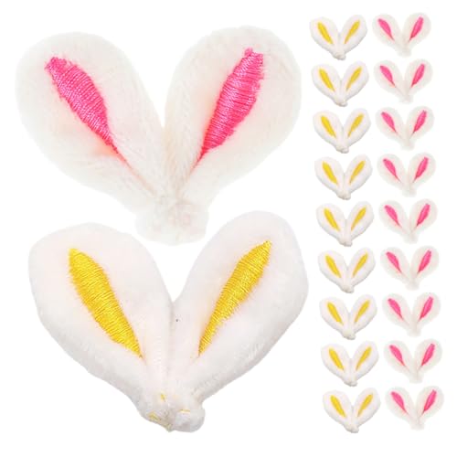 Toddmomy 40pcs Hasenohren DIY Haarspangen Flauschiges Hasenohrzubehör DIY Haarnadelherstellungsset Haarschleifenherstellung Hasenohranhänger von Toddmomy