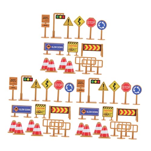 Toddmomy 45 Stück Teiliges Mini Verkehrszeichen Spielset für Realistische Mini Verkehrsschilder und Ampeln Pädagogisches Straßensicherheitsspielzeug Kompakt und Reisefreundlich Fördert von Toddmomy