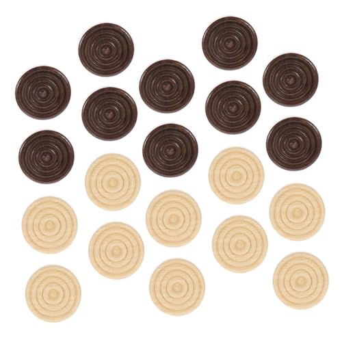 Toddmomy 48 Stück Holz-Checkers Spielsteine Stapelbar Runde Ersatzspielchips für Brettspiele Camping Reisen Familienunterhaltung Multifunktionale Holzscheiben von Toddmomy