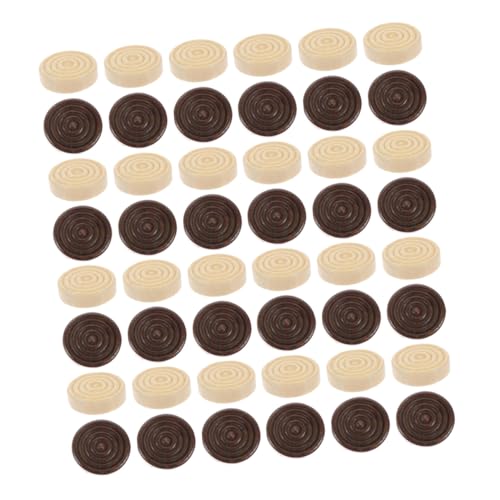 Toddmomy 48 Stück Holzspielsteine Stapelbare Runde Spielchips für Brettspiele Einsetzbar als Ersatzteile für Damespiel Schach und Reiseunterhaltung von Toddmomy