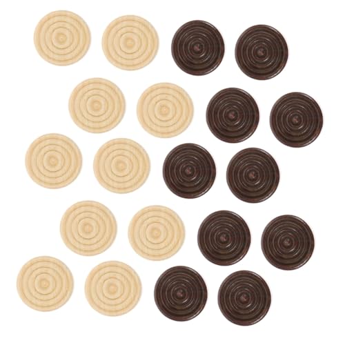 Toddmomy 48 Stück Teiliges Holzspielset Runde Holz-schachfiguren Ersatzteile Stapelbare Brettspiel-Chips Vielseitig für Lernspiele Camping Gartenreisen von Toddmomy