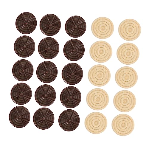 Toddmomy 48 Stück Überprüfte Schachzubehör Nur Backgammon Erwachsene Groß Prüfer Brettspiel Dame Dame-männer Runde Dame Chess Figures Schachspiel Aus Holz Holzsteine Holz Dame Hölzern von Toddmomy