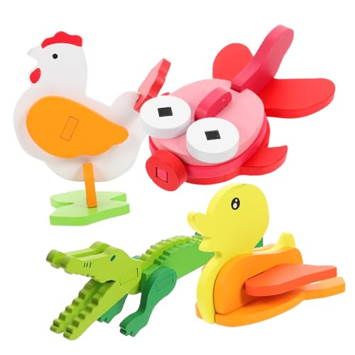Toddmomy 4Sätze Holz Tier Puzzle für Teiliges Lernspielzeug für Kleinkinder Fördert Feinmotorik und Logisches Sicheres Holzmaterial Vorschulgeschenke für Jungen von Toddmomy