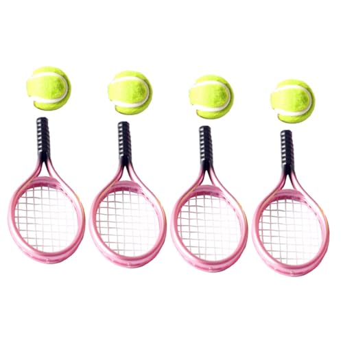 Toddmomy 4Sätze Mini Tennisschläger Teilig Dekorations Requisiten für Fotografie Miniatur Tennisschläger für Schlafzimmer Wohnzimmer und Küche Vielseitig Einsetzbar Langlebig von Toddmomy