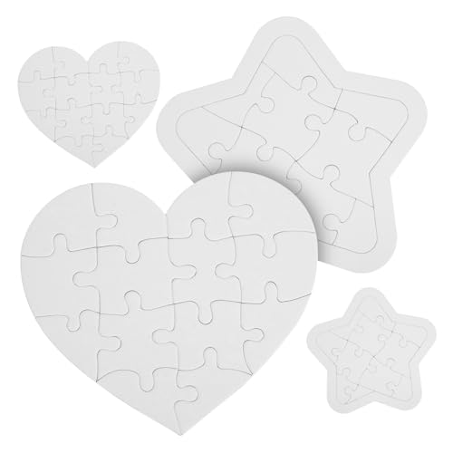 Toddmomy 4Sätze Teiliges Leere Puzzles zum Ausmalen Herz und Sternform Kreatives Bastelmaterial für Fantasie und Logischem Toddmomy 4Sätze Teiliges Leere Puzzles zum Ausmalen Herz und Sternform Kreatives Bastelmaterial für Fantasie und Logischem von Toddmomy