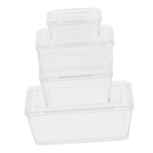 Toddmomy 4Stücke Aufbewahrungsboxen für Puppenhaus Transparente Boxen für Snacks und Dekoration für DIY Projekte und Lebensmittelmodelle von Toddmomy