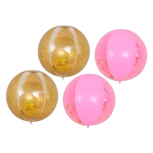 Toddmomy 4Stücke Aufblasbare Strandbälle Mit Glitzer Transparente Spielzeuge Für Strandpartys Und Sommeraktivitäten von Toddmomy