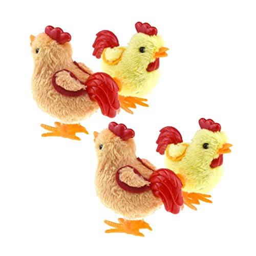 Toddmomy 4 Stück Aufziehspielzeug Huhn für Kinder Plüsch Küken Spielzeug Stressabbau Kleiner Kükenspielzeug Laufendes Spielzeug für Jungen und Mädchen Bunte Uhrwerkspielzeuge für Ostern von Toddmomy