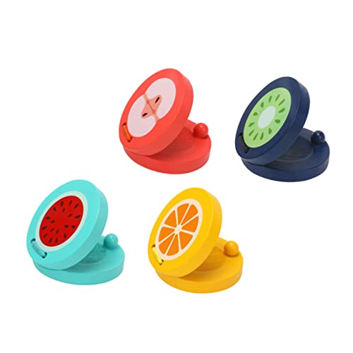 Toddmomy 4Stücke Finger Kastagnetten Musikinstrument mit Obstmustern Kinderspielzeug für Rhythmus und Musikspiel für Kleinkinder und Frühes Lernen von Toddmomy