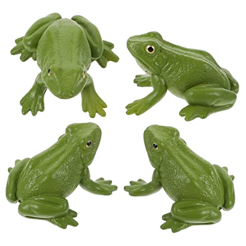 Toddmomy 4Stücke Frosch Figuren Dekorative Froschstatue aus Kunststoff für Kinderzimmer Garten und Büro Süßes Froschspielzeug für Kreative Dekoration und Spielspaß von Toddmomy