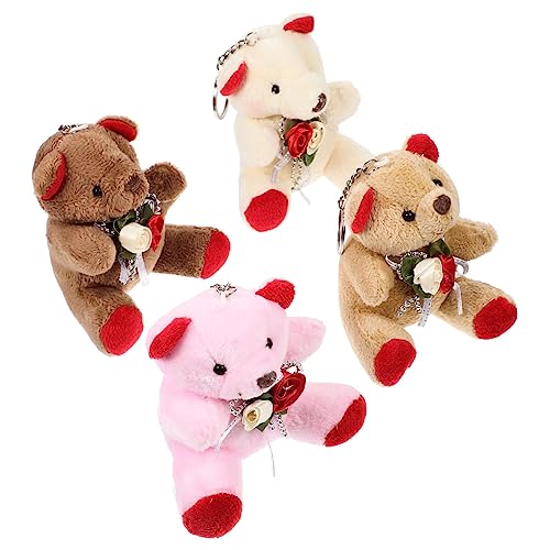 Toddmomy 4Stücke Gefüllte Bärenschlüsselanhänger Süße Plüsch Tierdeko für Taschen Rucksäcke und für Valentinstag Toddmomy 4Stücke Gefüllte Bärenschlüsselanhänger Süße Plüsch Tierdeko für Taschen Rucksäcke und für Valentinstag von Toddmomy